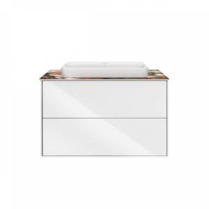 Тумба под раковину Kerama Marazzi Plaza Modern 80 (PLB.M.80.2\WHT) белая, глянцевая