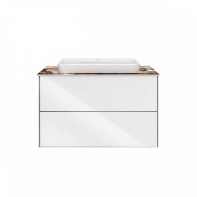 Тумба под раковину Kerama Marazzi Plaza Modern 80 (PLB.M.80.2\WHT) белая, глянцевая