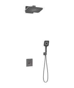 Душевой комплект Vincea Inspire VSFW-3I21MT4GM встраиваемый, термостат, двухрежимный, вороненная сталь