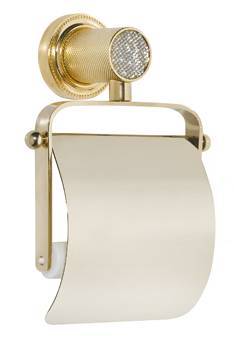 Держатель туалетной бумаги Boheme Royal Cristal 10921-G-B с крышкой Black Gold