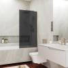 Шторка на ванну MaybahGlass MGV-251-2у стекло графит матовый, профиль бронза, 1400x300