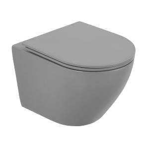 Унитаз подвесной BelBagno Colorato BB062CHR-GR/BB062SC-GR безободковый, сиденье микролфит