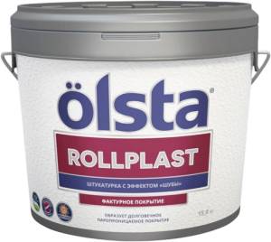 Декоративная штукатурка Olsta Rollplast белая 10л