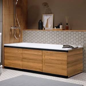 Экран под ванну Alavann Alt Black ALV1202002 коричневый, 173.5x7.2