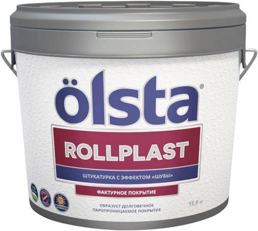 Декоративная штукатурка Olsta Rollplast белая 10л