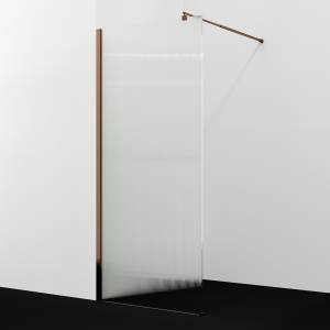 Душевая перегородка Wasserkraft Rur 30W44RG-FL профиль глянцевое розовое золото, стекло рифленое, 100x120x200