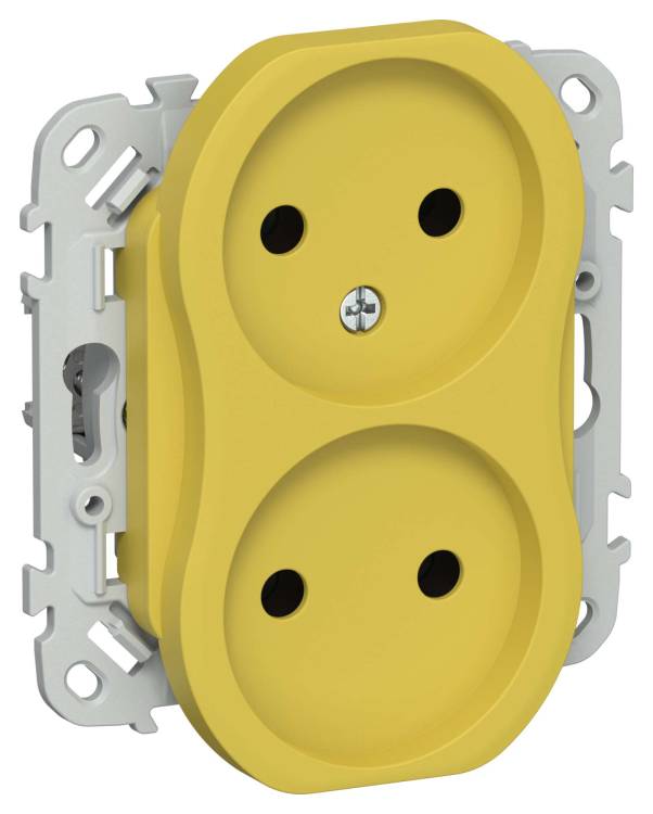 Розетка 2-местная IEK Flite FI-R20-10-1-K44 желтый карри