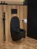 Унитаз подвесной Watersense Milana Pro Vortex W00160 безободковый, сиденье микролифт, черный матовый фото 8