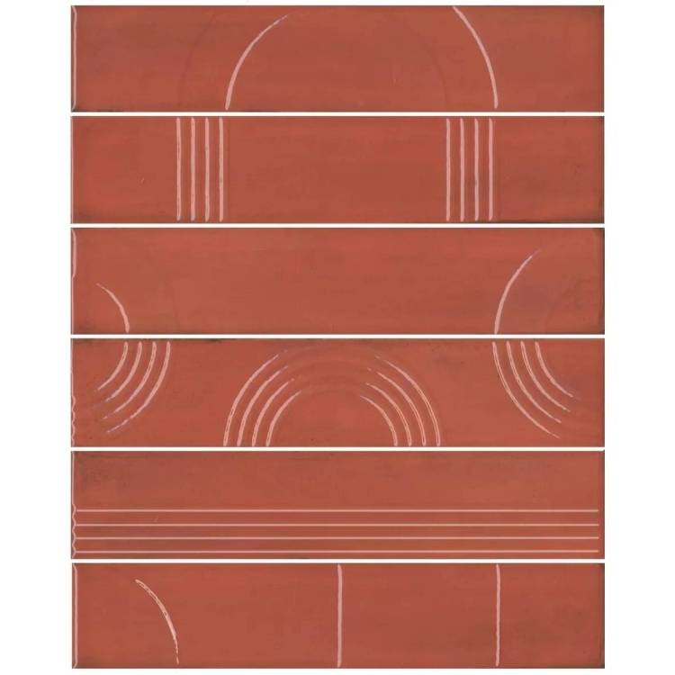 Панно Kerama Marazzi Мажорель KMP3STA005RN6X Красный Глянцевый 28.5x36