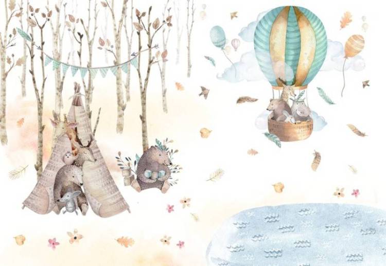 3D Фотообои Artegrafico «Встреча в лесу» KID-035 песок