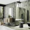 Шторка на ванну MaybahGlass MGV-915-6 99x140, поворотная, стекло прозрачное 6 мм, профиль черный фото 2