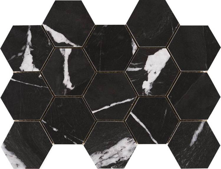 Мозаика Pamesa Cr. Lux Iliria 086.297.0215.05150 Malla Hex Nero 32.5x22.5