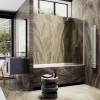 Шторка на ванну MaybahGlass MGV-607-5 поворотная, на монопетле, стекло бронза матовая, профиль хром матовый, 1400x500 фото 3