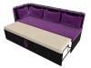 Кухонный диван Лига Диванов Метро 28576L Фиолетовый\Черный 188/62/88 фото 6