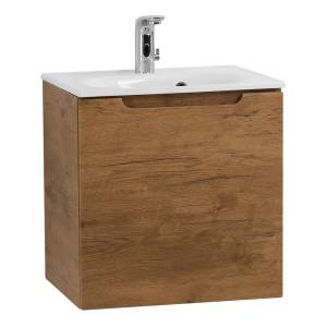Тумба с раковиной Belbagno Etna ETNA-500-1A-SO-RN-P-L 49.6x39.2x50 Rovere Nature подвесная с одной распашной дверцей, с одной полкой, левосторонняя