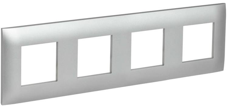 Рамка 4-постовая IEK Skandy SK-M42-K23 серебряный