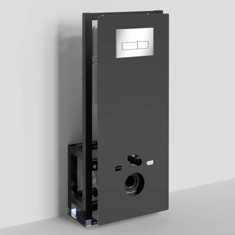 Система инсталляции для унитазов Wasserkraft Glan 66TLT.010.ME.BL.BN03 клавиша никель