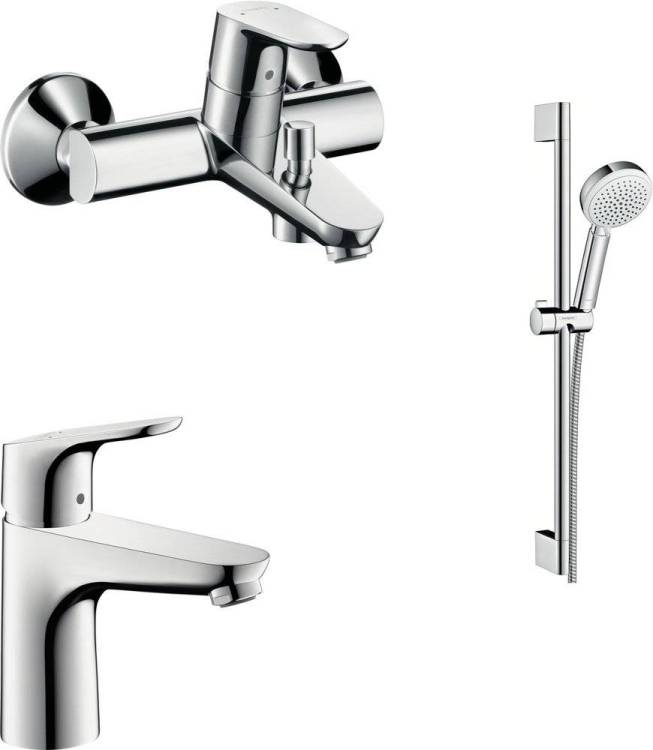 Душевой комплект Hansgrohe Focus E2 31517000 + Focus E2 31940000 + душевой гарнитур Crometta 100 Vario 26651400