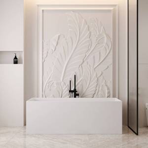 Ванна из искусственного камня Abber Stein AS9640-1.6 160x70 белая матовая