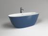 Ванна из искусственного камня Plumberia Selection VELOMA 160BD 160x70, биколор матовый белый,блу деним фото 4