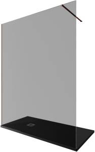 Душевая перегородка Allen Brau Infinity 3.21036.60.T профиль медь браш, стекло тонированное, 160x200