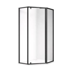 Душевой уголок Cezares ECO-O-P-1-90-P-NERO профиль черный, стекло матовое, 90x90x195