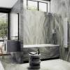 Шторка на ванну MaybahGlass MGV-144-1у стекло прозрачное, профиль белый матовый, 1400x640 фото 3