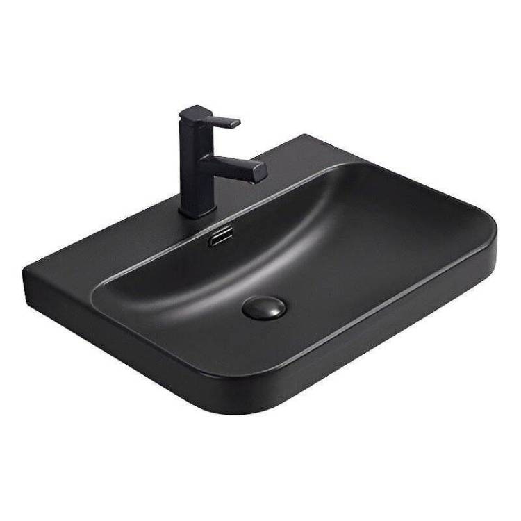 Раковина Gid Integrado 72210 Bm9560s 60 см, черная матовая