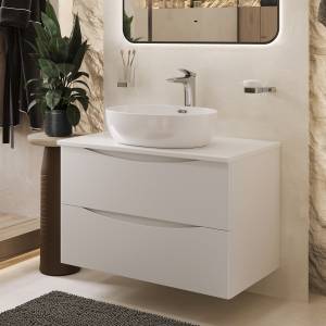 Тумба с раковиной BOND Cube T05805-S65490 белая, 80 см
