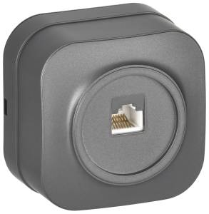 Розетка компьютерная RJ45 IEK Glory EKH10-K46M сталь матовый