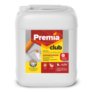 Грунтовка универсальная для наружных и внутренних работ Premia Club 5 л