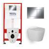 Комплект Tece TC412001480 Инсталляция для унитаза Tece + Унитаз подвесной beWash Aldo безободковый, с сиденьем микролифт, белый глянец