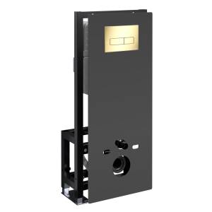 Система инсталляции для унитазов Wasserkraft Glan 66TLT.010.ME.BL.PG03 клавиша золото глянцевое