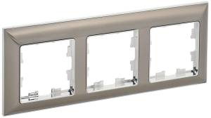 Рамка 3-постовая IEK Brite BR-M32-12-4-K23 хром/никель