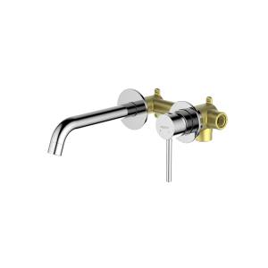 Смеситель для раковины Aquatek Европа AQ1313CR настенный, на 2 отверстия, внешняя и скрытая часть, хром