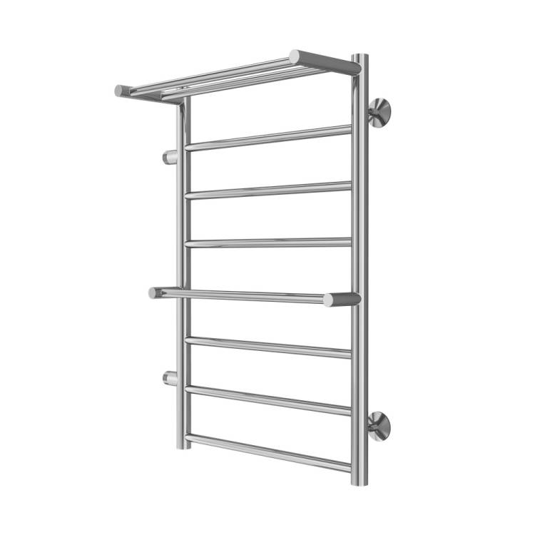 Полотенцесушитель водяной Terminus Аврора П8 50x80 левое подключение, с полкой, хром