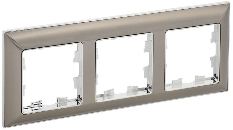 Рамка 3-постовая IEK Brite BR-M32-12-4-K23 хром/никель