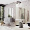 Шторка на ванну MaybahGlass MGV-620-2 поворотная, на монопетле, стекло сатин, профиль бронза, 1400x700 фото 2