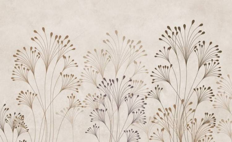 3D Фотообои Artegrafico «Цветущие травы на жемчужном фоне» PL-046 канвас