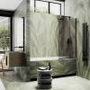 Шторка на ванну MaybahGlass MGV-73-6у стекло бронза матовая, профиль черный, 1400x500 фото 3
