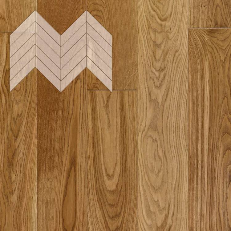 Паркетная доска Lab Arte Chevron Французская Елка Дуб Рустик лак без браша 600-490x110x14/3