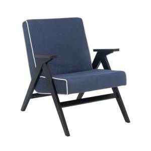 Кресло Мебельимпекс Вест 2000026674245 Венге/Verona Denim Blue, кант Verona Light Grey