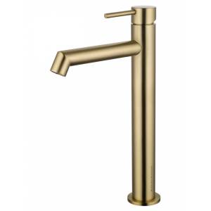 Смеситель для раковины Wonzon & Woghand WW-H1064-BG высокий, брашированное золото