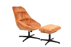 Кресло Stool Group Оррелл QH-8347KT-OT HLR-43 orange терракотовый с оттоманкой