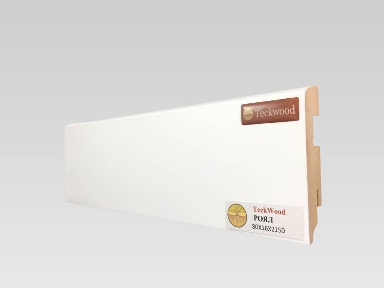 Плинтус МДФ TeckWood Белый Роял 2000x80x16