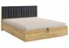 Кровать Woodville Адам 576849 дуб крафт золотой, грей алькантара велюр с ПМ 160x200
