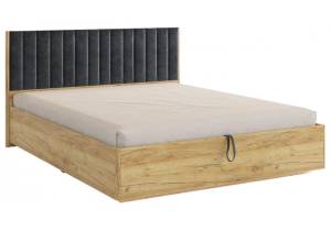 Кровать Woodville Адам 576849 дуб крафт золотой, грей алькантара велюр с ПМ 160x200