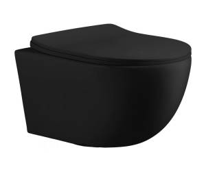 Унитаз подвесной Cerutti Spa Orlter CT10017 безободковый, сиденье микролифт, черный матовый