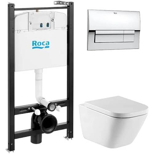 Унитаз подвесной с инсталляцией Roca Gap 893104100 с кнопкой