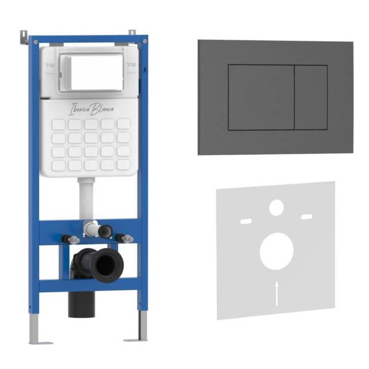 Система инсталляции для унитазов Iberica Blanca Esti-S IB001.856 кнопка смыва серый матовый